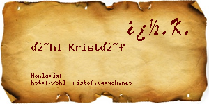 Öhl Kristóf névjegykártya