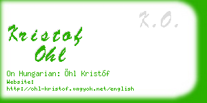 kristof ohl business card