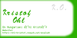 kristof ohl business card